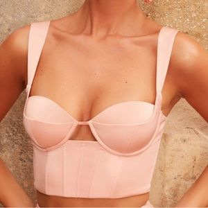 Oh Polly blush corset top satin SZ US 6